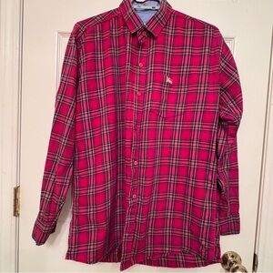 Burberry Red Plaid Button-Up Shirt